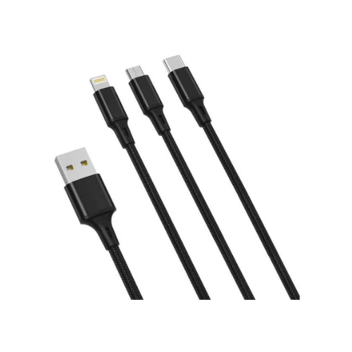 CABLE TELUC 3IN1 ORIGNAL BLACK