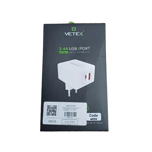 VETEX 4006 3.4A USB FAST CHARGER 3.0 QCU-100