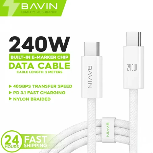 BAVIN 1552 CB326 CABLE TYPE C TO TYPE C 240W 2M
